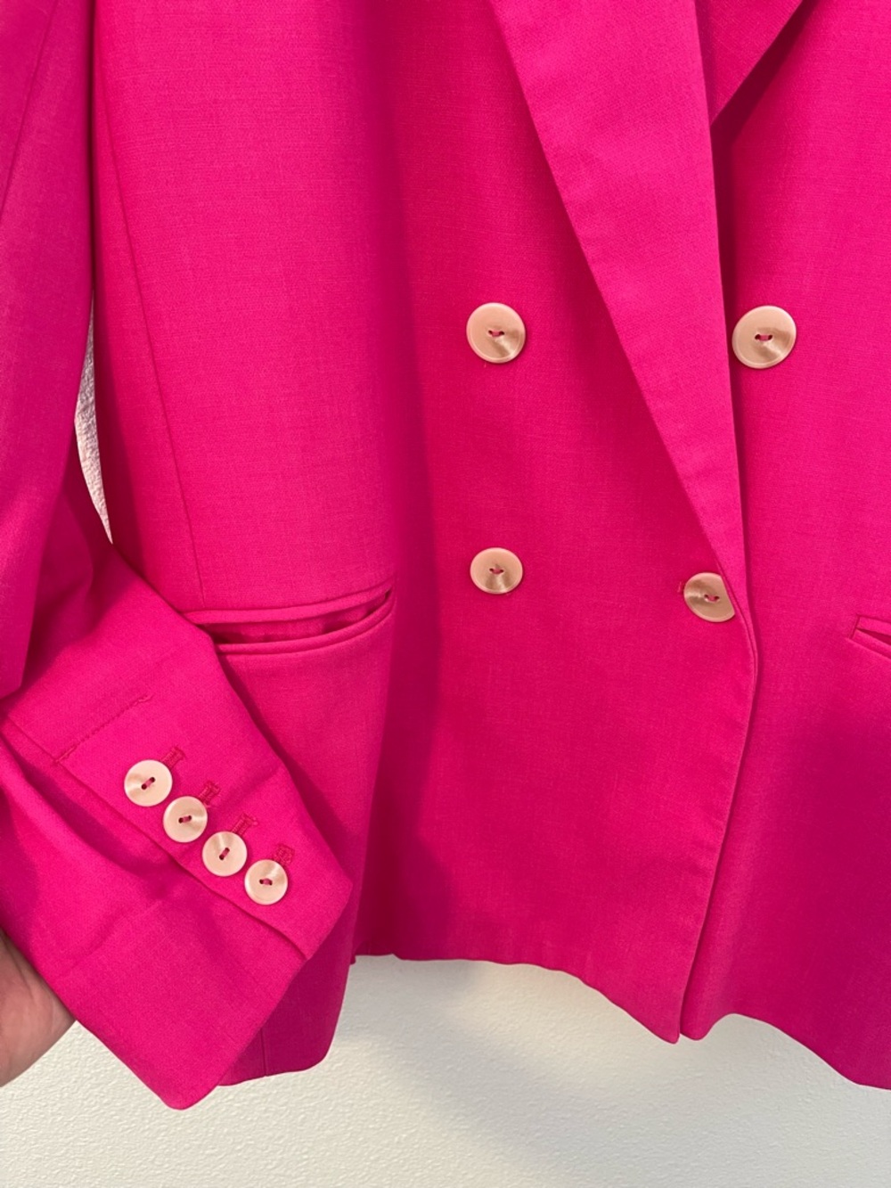 Anthropologie Hot Pink Double-Breasted Blazer - Picture 5 of 8